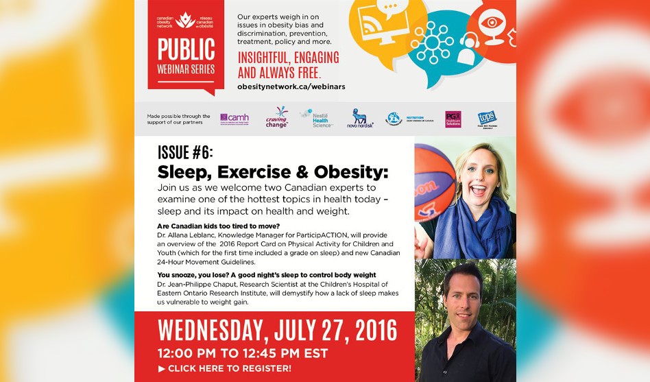 Upcoming Webinar: Sleep, Exercise and Obesity