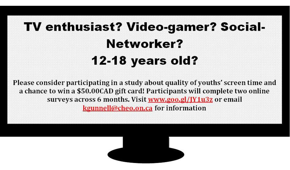 Participants Needed for Online Study about Screen Time