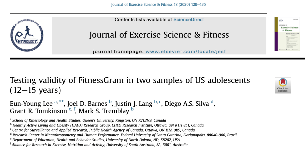 Testing Validity of FitnessGram in Two Samples of US Adolescents (12–15 Years)