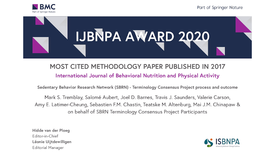 SBRN Terminology Consensus Project Paper Wins IJBNPA Most Cited Methodology Paper Award!