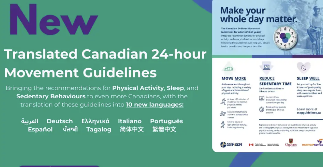 NEW Translated Versions of the Canadian 24-Hour Movement Guidelines